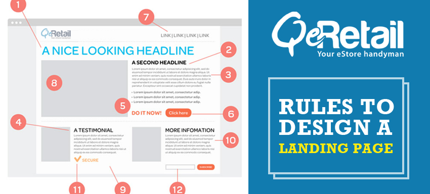 Rules to design a landing page