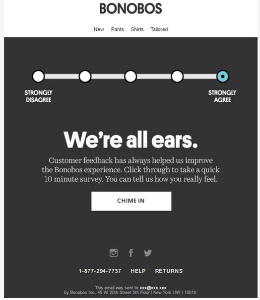 Bonobos Email Copywriting Example