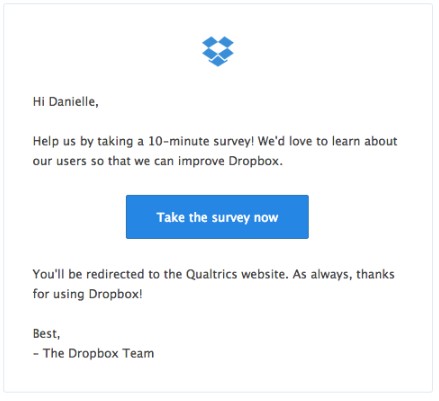 Dropbox Email Copywriting Example