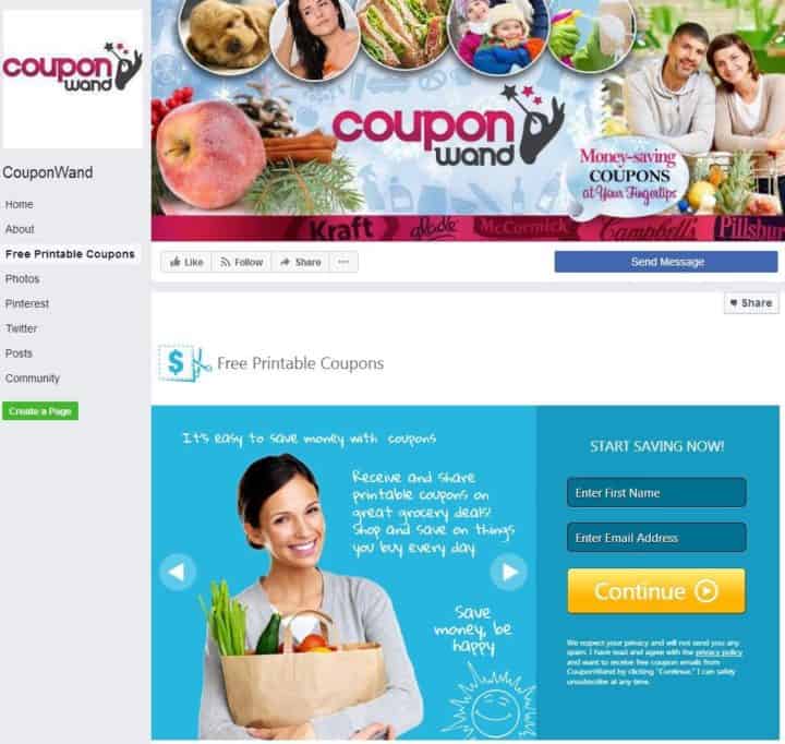 Couponwand Facebook Page Design