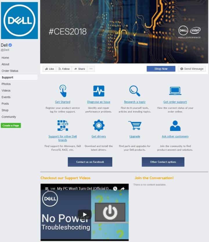 Dell Facebook Page Design