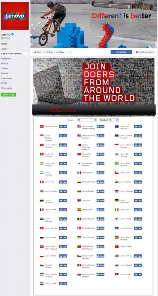 Lenovo Facebook Page Design
