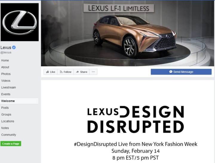 Lexus Facebook page Design