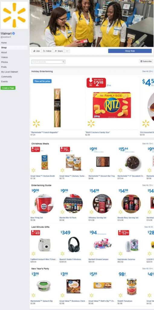 Walmart Facebook Page Design