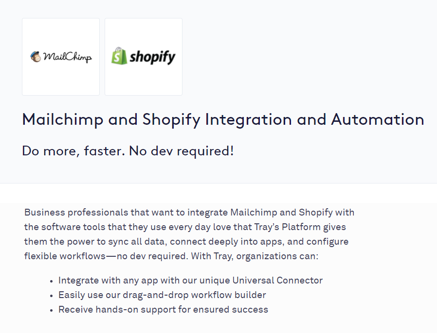 mailchimp and shopify integration automation