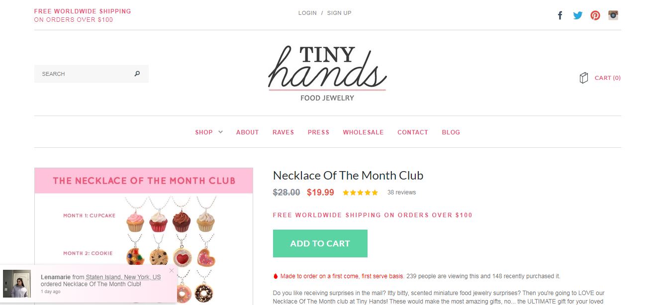 tinyhands shopify store