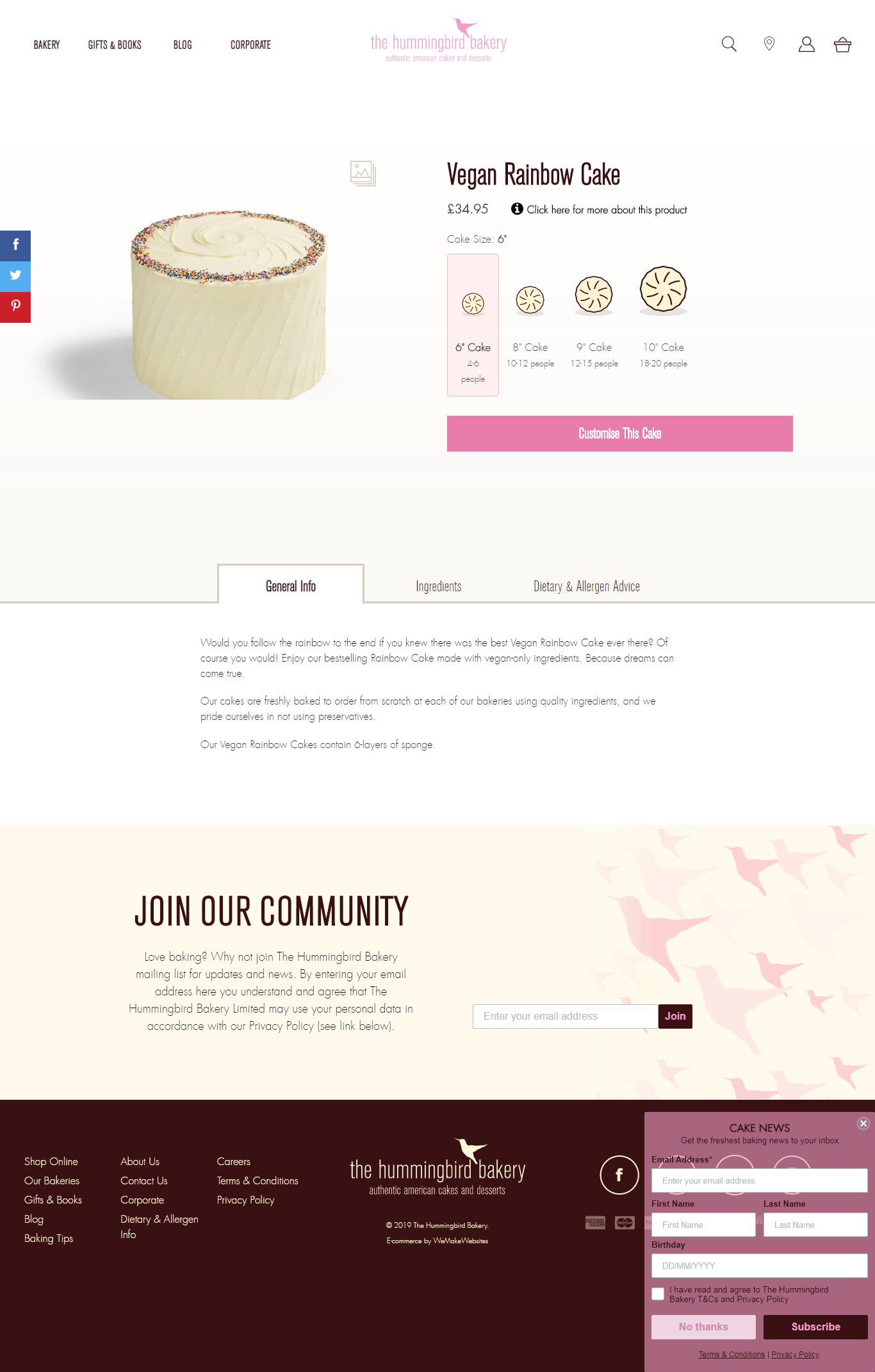 hummingbird bakery - most popular shopify store