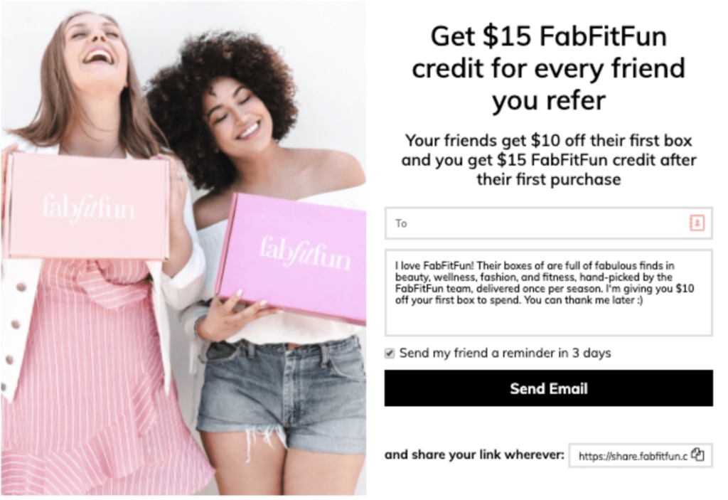 FabFitFun Referral Bonus Small business marketing strategy