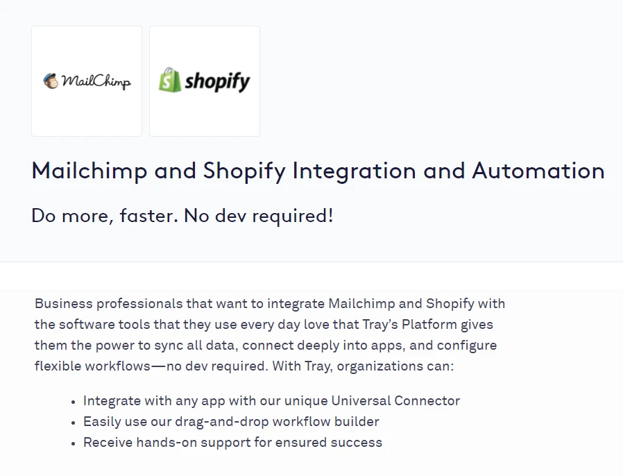 mailchimp and shopify integration automation