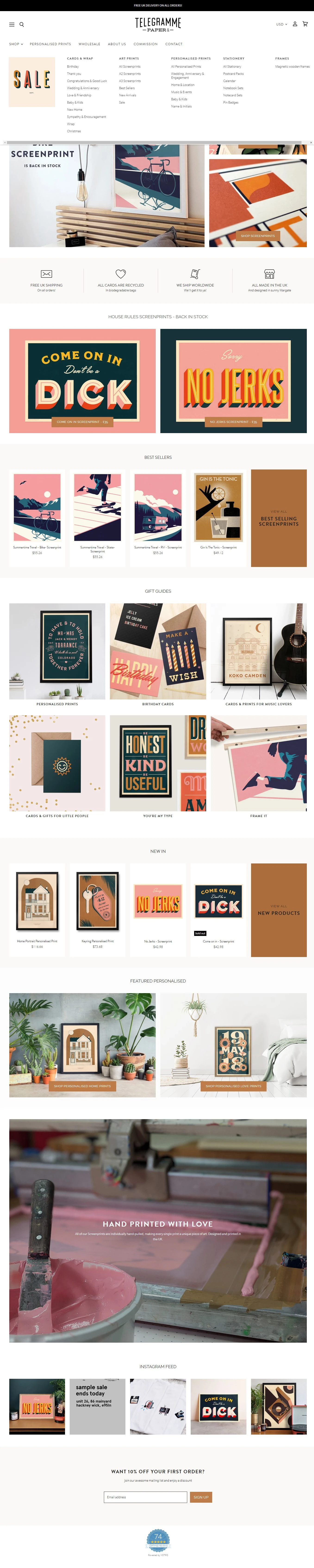 telegramme shopify store